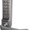 metal door handle with lock keypad