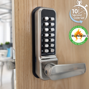 BL2401 ECP FT - Tubular latch, 30/60 minute fire tested free turning lever handle keypad, inside lever handle with holdback & ECP coding chamber
