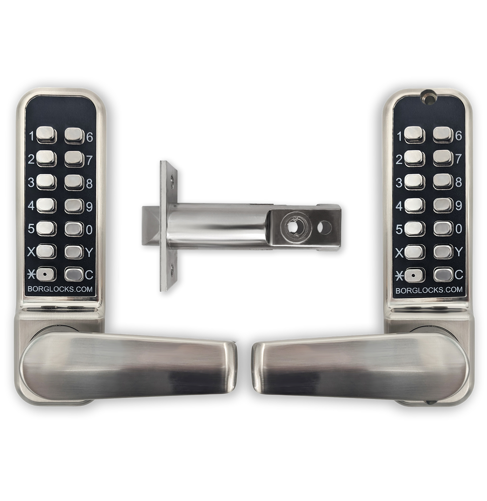 BL2421 ECP - Tubular latch, back to back free turning lever handle keypads & ECP coding chamber - Image 2