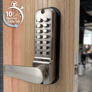 BL2421 ECP - Tubular latch, back to back free turning lever handle keypads & ECP coding chamber
