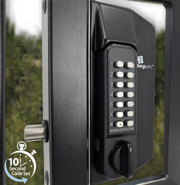 BL3100 ECP - Metal gate lock with anti-climb knob turn ECP keypad, 65-80mm latchbolt & inside holdback paddle handle