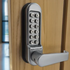 BL5400 - Medium/heavy duty, flat bar handle keypad with a flat bar inside handle & free passage mode